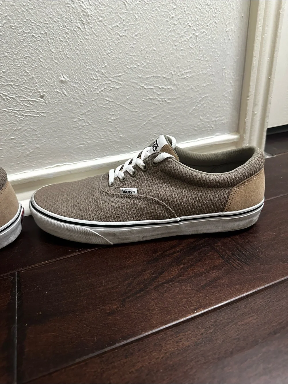 Vans Men’s Low-Top Sneakers in Taupe and White